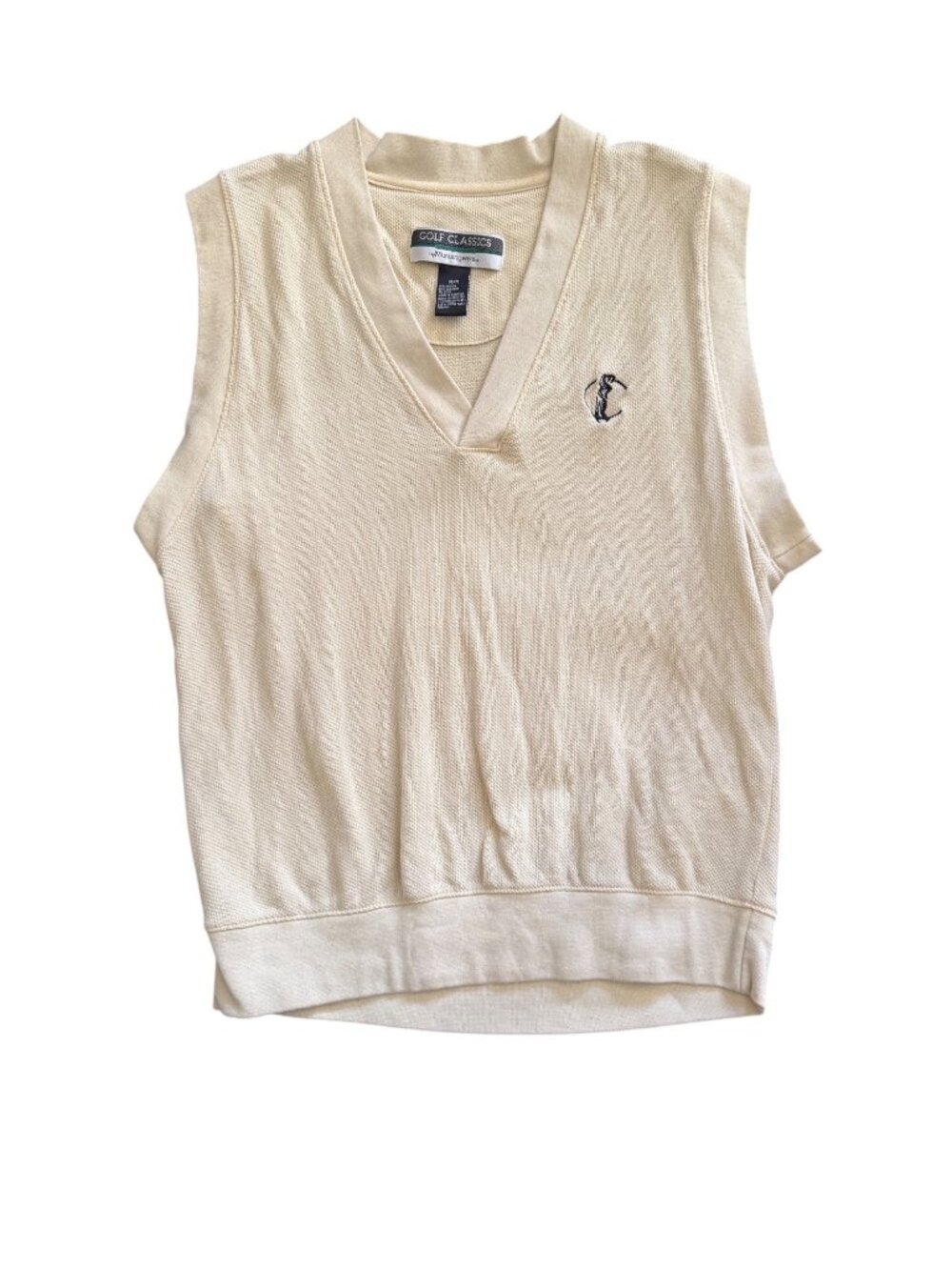 Golf Classics By Munsingwear Sleeveless Sweater Vest M 100% Cotton Embroidered